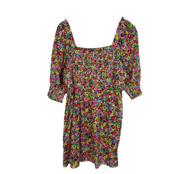 Rixo X Target Floral Multi-color Smocked Mini Dress with Pockets Women's Medium - Picture 7 of 8
